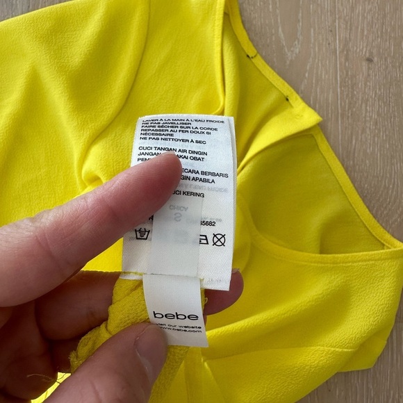 bebe Yellow Button-Back Blouse - Picture 5 of 6